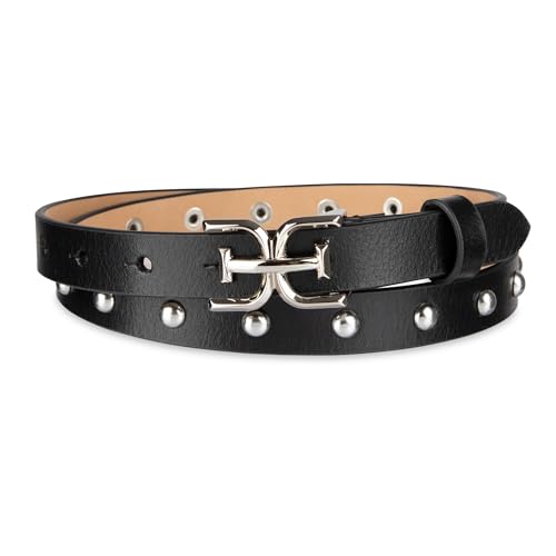 Sam Edelman womens Logo Plaque Studded Skinny Dress Belt