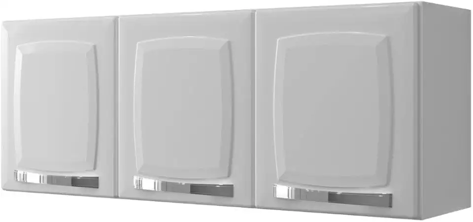 Armário de Cozinha Aéreo Itatiaia Aço 3 Portas Rose Branco Neve Grande