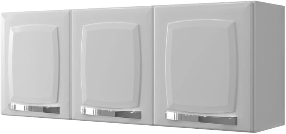 Armário de Cozinha Aéreo Itatiaia Aço 3 Portas Rose Branco Neve Grande