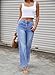 Pink Queen Women's Wide Leg Denim Jeans Vintage High Rise Office Pants Stylish Fashion Seamed Panel Patchwork Jeans Trousers with Pockets Blue XL