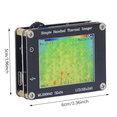 Termocamera Compatta, Risoluzione IR 240 X 320 Termocamera Portatile a Infrarossi Portatile con Schermo 2 Pollici, 8Hz, ‑ 40 ℃~300 ℃, Ricaricabile Tramite USB