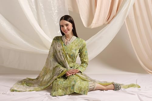 Image of DHRUVI TRENDZ Cotton Blend Kurta Set for Women | Kurta Set | Kurta Set for Women | Festive Kurta Set for Women | Regular Fit Kurta Set for Women