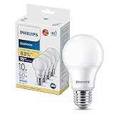Philips LED 4 Focos EcoHome luz cálida 10 watts