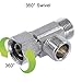 Breezliy Brass Angle Stop Add-A-Tee Valve,3/8-Inch Compression Inlet X 3/8-Inch Compression Outlet X 3/8-Inch Compression Outlet (3/8x 3/8x 3/8 Add-A-Tee Chromed)