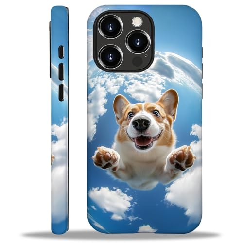 yicomon Compatible with iPhone 16 Pro Max Case, Cute Corgi Dog Pattern Print Matte Phone Case Durable Fashion Funny Liquid Silicone Case Soft Anti-Scratch Shockproof Protective Cover