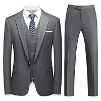 KUDMOL Herren 3-Stücke Anzug Business EIN Knopf Smoking Anzug für Männer Smoking Klassische Blazer Weste Hosen Set