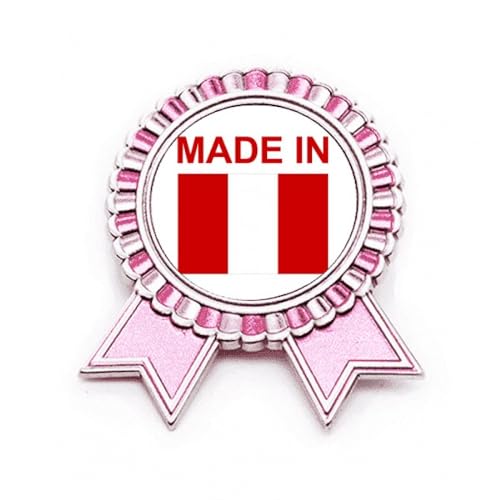 Broche Pérou Country Love Rose en métal taille M pour sublimer vos vestes