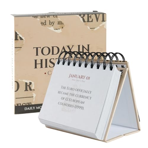 Escritorio con calendario de historia de 365 días para oficina y escuela