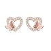 Produktbild Ohrringe Herz Ohrstecker mit Schmetterling aus 925 Sterling Silber und Zirkonia Steinen mit Rhodium, Rosegold oder 750er Gelbgold Veredelung inkl. 2x Ersatzverschluss
