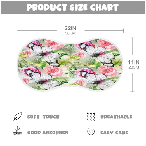 Kigai Butterflies Flowers Burp Cloths for Baby 4-Layer Cotton Muslin Burping Cloths 22x11 inch Super Soft & Absorbent Spit Up Burp Rags for Newborn Boys Girls 2 Pack2