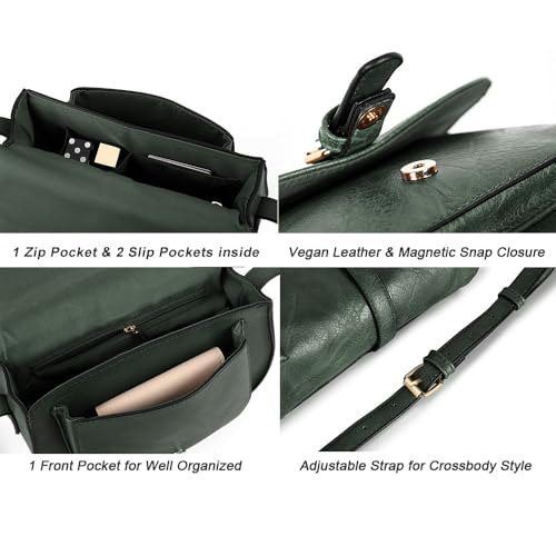 Image of AFKOMST Crossbody Bags for Women,Small Saddle Purse and Boho Cross Body Handbags,Vegan Leather