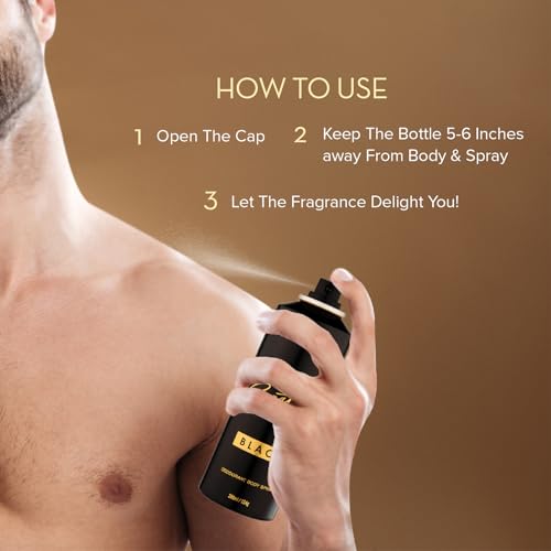 Image of Signature Deodorant Body Spray - Black | Floral Aromatic Long Lasting Fragrance | For Everyday Use | Skin Friendly Deo | For Men | Pack of 1 (200 ML)