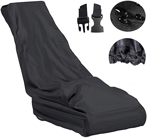 ELR Lawn Mower Cover Black Push Lawn Mower Cover 210D Waterproof Anti-UV Tractor Lawn Mower Covers for Outdoor/Indoor 48x18.5x13.5 Inches