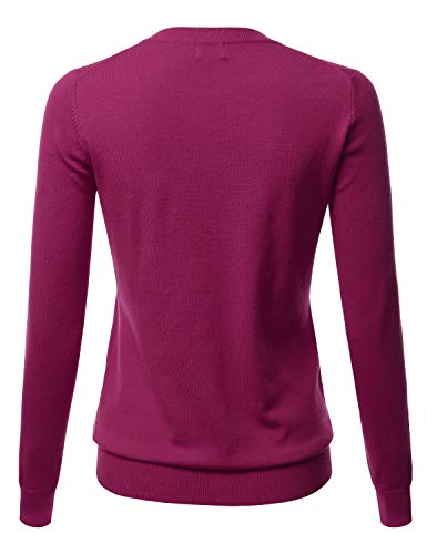 Image of LALABEE Women's Crew Neck Gem Button Long Sleeve Soft Knit Cardigan Sweater