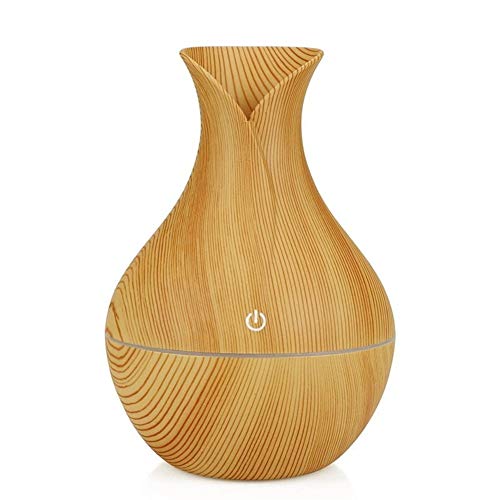 YOBAIH Humidificateurs USB Aroma Diffuseur Mini humidificateur d'air en Bois Grain Atomiseur Aromathérapie Huile Essentielle Diffuseur for Bureau (Color : Light Wood Grain) Cover