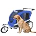MB Booyah Large Pet Trailer Pet Bike Trailer & Jogger with Shocks - Blue