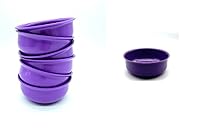 6 Stück Schale Bowl 200 ml im Set Dessertschale Schüssel Müslischale Frühstücksset Kindergeschirr Campinggeschirr, aus Kunstsoff, Mehrweggeschirr, Farbe violett