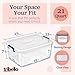 Tribello Plastic Storage Bins with Lids, Clear Stackable Storage Containers - 21 Qt