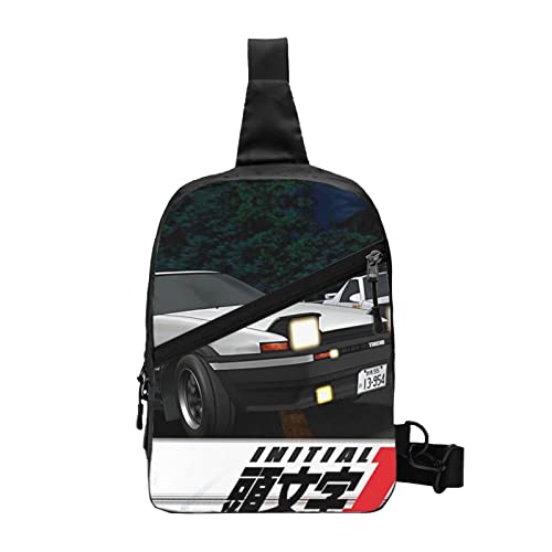 頭文字d 斜め掛け ボディバッグ メンズ 大容量ショルダーバッグ レディース軽量防水ワンショルダー斜めがけバッグ 旅行 多機能レジャーバック ボディーバッグ。通勤 通学 アウトドア サイクリングスポーツヒップバッグ。高さ38.7cm×幅19cm×厚さ8.3cm。
