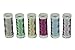 Simthreads 6 Colors Metallic Beading Thread for Shuttle Tatting/Knitting, 3 Strands, 50 Meters/Bobbin (Fresh Colors)