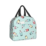 carati Bubble Tea Lunch Box Insulated Lunch Boxes Waterproof Lunch Bag Reusable Lunch Tote With Front Pocket For School Office Picnic