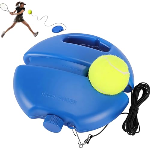 EujRcf Tennis Trainer Rebound Balls with Rope Anti-Slide Baseboard Anti-Tangle String Portable for Children Players Beginners