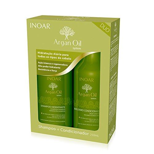 Inoar Dúo Argán Oil Champú y Acondicionador Alisado de Queratina - 1 Pack