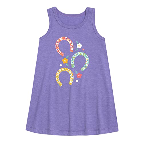 Instant Message - Floral Horseshoes - Toddler & Youth Girls A-line Dress