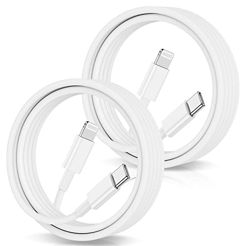 USB C to Lightning Cable 6FT, [Apple MFi Certified] 2Pack iPhone Fast Charger Cable, Power Delivery Type C Charging Cord Compatible for iPhone 14 13 12 11 Pro Max XS XR X 8 iPad,White