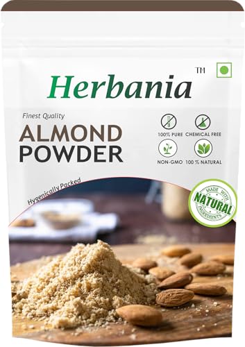Herbania Premium Almond Powder | 100% Pure, Natural & Protein Rich | Energy Booster, Gluten-Free & Keto-Friendly | Ideal for Baking, Shakes & Healthy Recipes (500 gm)