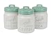 DII 3-Piece Vintage, Retro, Farmhouse Chic, Mason Jar Inspired Ceramic Kitchen Canister With Airtight Lid For Food Storage, Store Coffee, Sugar, Tea, Spices and More - Aqua