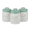 DII Kitchen Accessories Collection Ceramics, Jar Canister Set, Aqua, 3