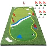 Kaoshan Golf Putting Green Mat - 5FT×10FT/5FT×12FT Putting Green Indoor, Professional Golf Putting Mat with Realistic Turf, Golf Simulators for Home, Multi Holes & Flags for Outdoor Golf Practice