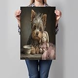 Yorkshire Terrier Plüschtier Wandkunst, Realistischer 