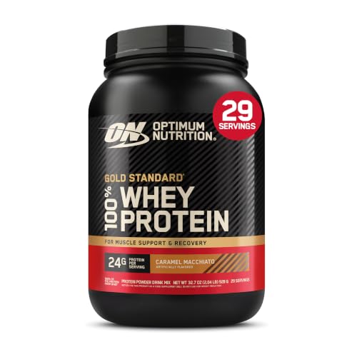 Optimum Nutrition Gold Standard Whey Protein Powder, Caramel Macchiato, 2LB