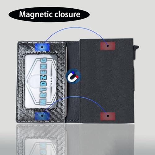 Pop Up Wallet for Men, RFID Blocking Men’s Wallet, Slim Compact Wallet with ID Window, Minimalist Bi-Fold Men’s Wallet, Smart Aluminum Credit Card Holder4