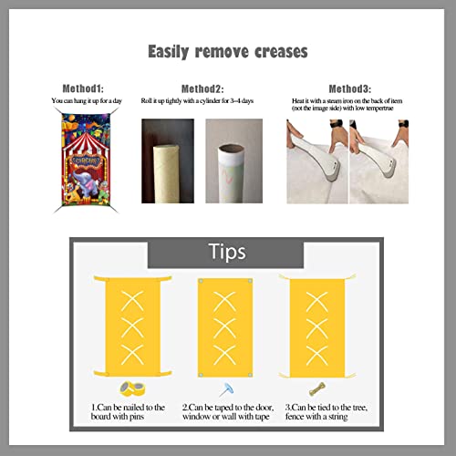 3X6Ft Red Circus Carnival Banner Backdrop Carousel Tent Elephant Clown Door Cover Decor Child Boy 1St 2St Birthday Party Banner Baby Shower Photo Booth Indoor Outside Supplies #TOP5