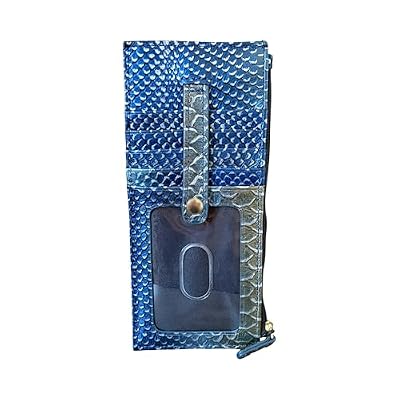 BRAHMIN Women's Credit Card Wallet (Blue Assorted - Cobalt Snake)