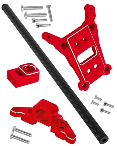 RCMYou RC Aluminum Chassis Brace Upgrades Part for 1/10 Slash 4x4 LCG,Slash 4x4 LCG VXL,Rustler 4x4,Rustler 4x4 VXL,Chassis Brace Heavy Duty Hops up,Red