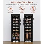 VTRIN Vertical Narrow Shoe Rack Organizer Tall Shoe Rack for Closet Entryway 10 Tier Non-Woven Cover Shoe Shelf Holds 20-22 Pairs Fr - Image 3