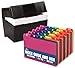 1InTheOffice Index Card Box 3x5 inch, Index Card Holder 3x5 400 Capacity & Index Card Guide Set, A-Z, 1/5 Tab,