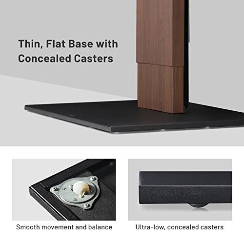 Wall V5 High Type | Japanese Rolling Portable Free-Standing 32-80 Inch Universal Tv Stand With Concealed Caster Wheels | Satin Black #TOP3