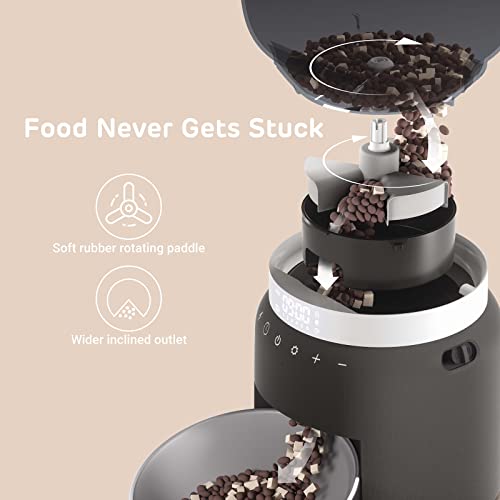 Ipettie Hourglass Cat Feeder Automatic With Quickset Remote, 5L/21 Cup Capacity, 1-6 Meals Per Day, 20 Sec Voice Recording, Stainless Steel Bowl, Self Feeding Cat Food Dispenser, Auto Cat Feeder #TOP6