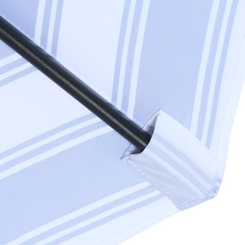 Image of MASTERCANOPY Patio Umbrella 9 ft Replacement Canopy for 8 Ribs-Blue and White Stripes Canopy Only