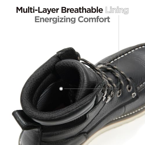 Image of SUREWAY 6 inch Soft Toe Work Boots for Men - GoodyearWelt Full Grain Leather, Lace Up Mac Toe Work Shoes, EH Construction Oil /Slip Resistant, Durable Rubber Sole Boots for Warehouse, Factory, Daily Wear