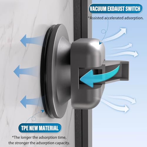 Onemake Shower Caddies Suction Cup, 2-Pack Removable Bathroom Shelf, Shower Organizer with Portable Hooks, Shower Caddy Corner Waterproof Holder with Towel Bar, Gray by Onemake - Image 7
