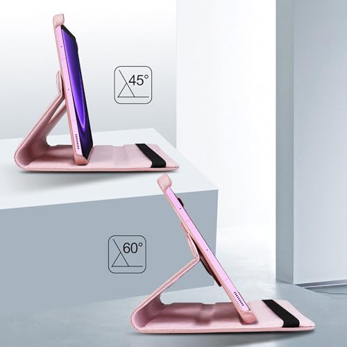 Image of TGK Rotating Cover for Samsung Galaxy Tab S9 FE 10.9 inch Tablet 360 Degree Rotating Leather Flip Case (Rose Gold)