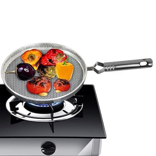 Image of phulka Grill pan roti Maker, papad Maker, Grill pan Non Stick, Cooking pan Home Essential Items pulka Grill for Home Gas Stove, Stainless Steel pan Grill tawa, pulka Maker (Fulka Grill, Pack Of 2)