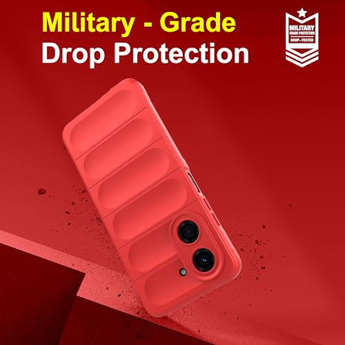 Image of Zapcase Back Case Cover for Poco C71 | Compatible for Poco C71 Back Cover | Liquid Silicon Magic Case with Camera Protection | Red