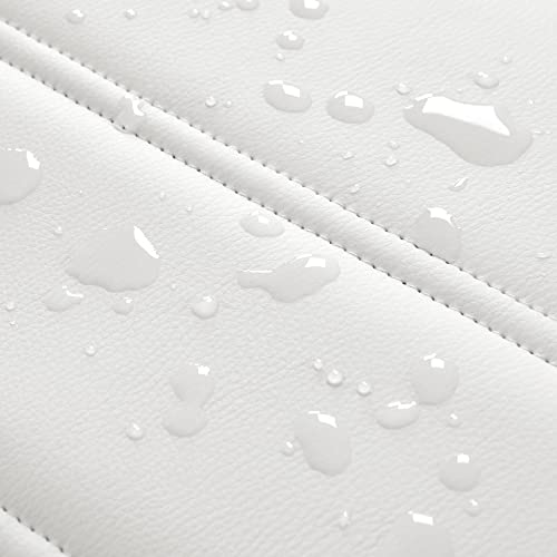 Topeakmart Office Desk Chair Mid-Back Adjustable Chair Pu Leather Executive Chair W/Gold Frame White Seat #TOP3